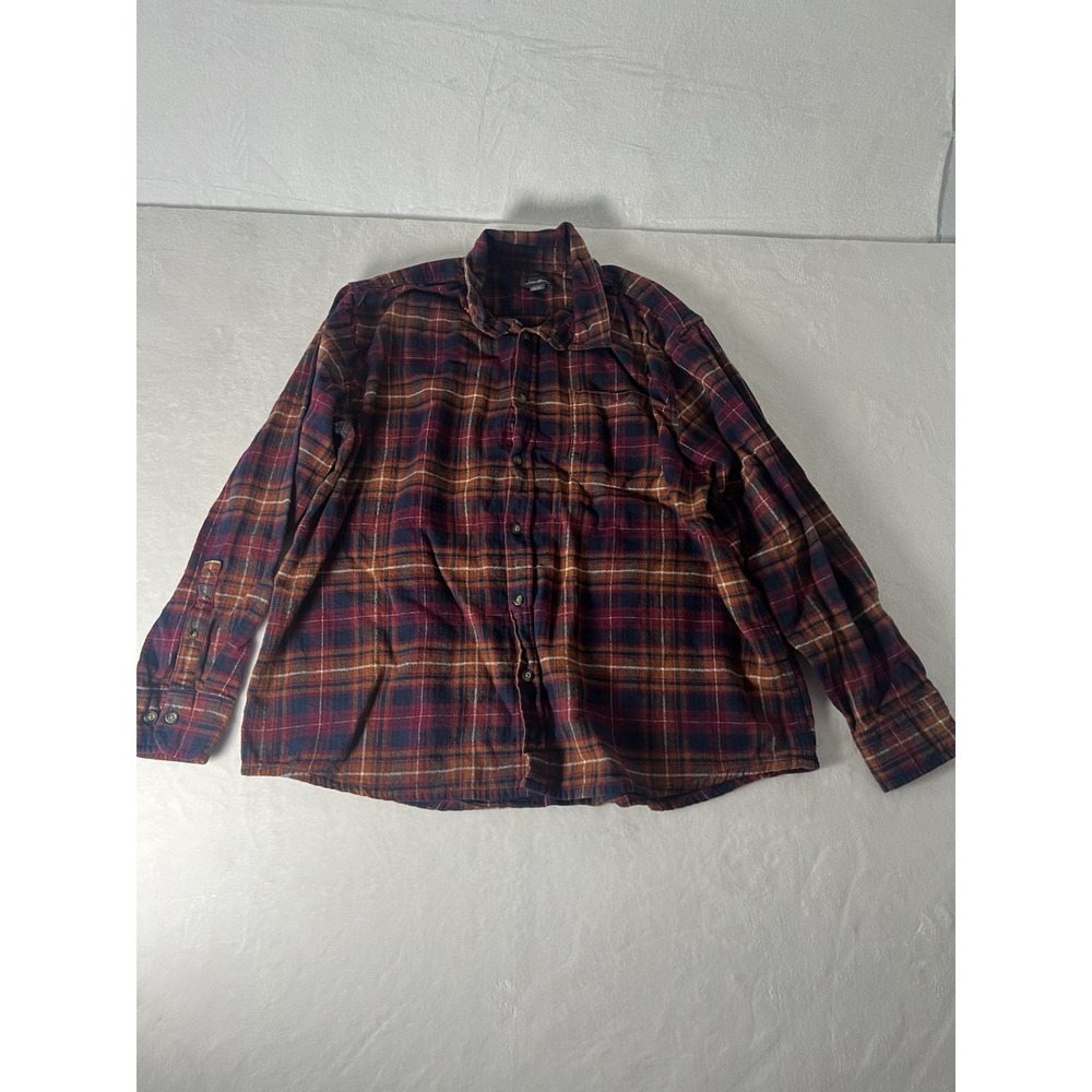 Men's Eddie Bauer Plaid Shirt Shacket Fleece Lined Button Front Outdoor Warm XXL